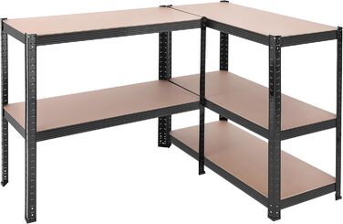 Надміцний стелаж, Підвальний стелаж, Стелаж для зберігання, 40 x 90 x 180 см, Стелаж зі сталевим каркасом, Вантажопідйомність до 875 кг, 5 регульованих полиць, Чорний GLR040B01 40 x 90 x 180 см Чорний