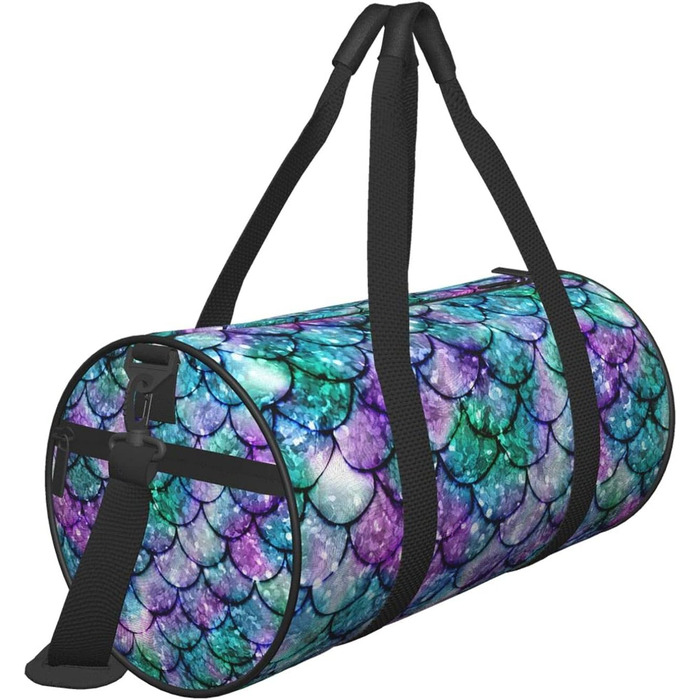 Спортивна сумка з ефектом омбре Хвіст Русалки, велика дорожня сумка для фітнесу, на вихідні та подорожей для жінок та чоловіків