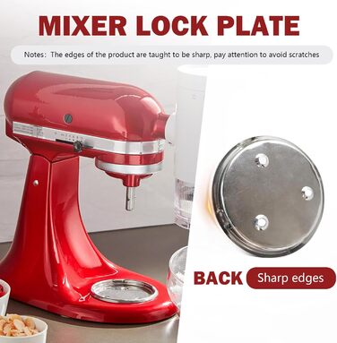 Пластина з гвинтовою кришкою для миски для змішування, W10191926, Чаша Clamp Plate міцно утримує чашу на місці під час змішування, сумісна з KitchenAid і Whirlpool