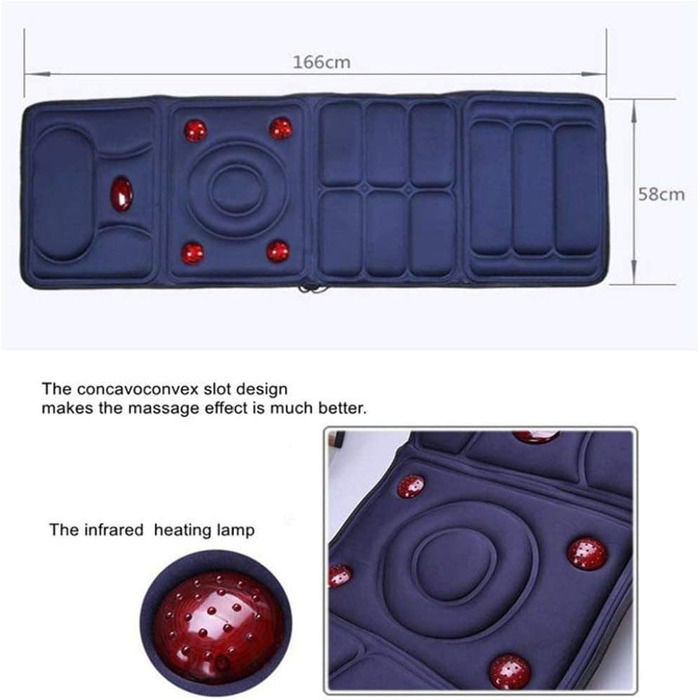 Масажний пояс, масажний матрац для всього тіла з підігрівом, пульт дистанційного керування, компактне зручне зберігання - відмінний подарунок для чоловіків і жінок