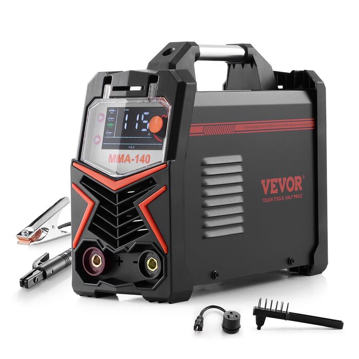 Зварювальний апарат VEVOR TIG 4-в-1 (великий LED-дисплей) DC-Pulse TIG / DC-Pulse MMA / Lift TIG / MMA, інвертор з синергетичним керуванням IGBT, функція гарячого старту, 140А