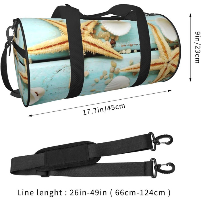 Дорожня сумка-циліндр Морська хвиля, блакитне дерево на пляжному пейзажі, спортивна сумка для чоловіків та жінок, сумка-мішок, спортивна дорожня сумка