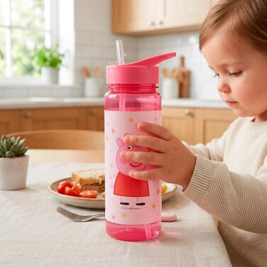 Ланчбокс Peppa Pig Квіти, Barbo Toys для дітей 38 років, міцний та легкий, можна мити в посудомийній машині, рожевий з квітковим малюнком, розміри 17,5x13x5,5 см