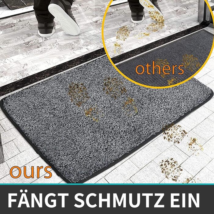 Килимок для дверей COSY HOMEER для приміщень 50 x 80 см, м'який абсорбуючий і брудовідштовхуючий килимок нековзний, низькопрофільн
