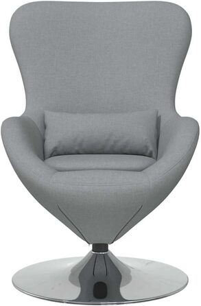 Крісло-яйце світло-сіре 63 x 73 x 90 см Тканина, Вітальня, Сучасне обертове крісло-яйце, Стильні меблі для дому, Елегантне крісло для відпочинку та комфортне рішення