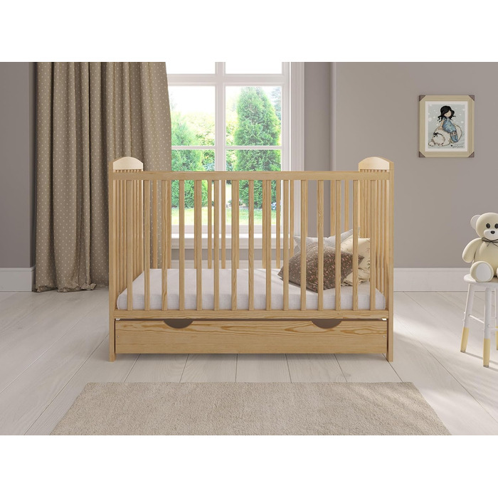 Дитяче ліжечко/спальне місце Love For Sleep 120x60 см з пінопластовим матрацом, дитяче ліжко Jacob з сосни, дерев&39яне дитяче ліжко - Дитяче ліжко, трансформоване ліжечко/дитяче ліжко