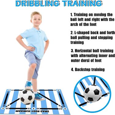 Тренувальний килимок для футболу, футбольний килимок, килимок для тренувань зі степ-футболу, нековзний тренувальний килимок для степ-футболу, 60x90 см, амортизуючий футбольний килимок, тренувальний килимок для контролю м&39яча