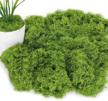Г штучний мох для декорування, штучний мох для крафта, штучний мох, декоративний штучний мох, штучний декоративний мох, крафтовий мох для стіни, дитячого ліжечка, акваріума, ліжечка, виготовлення моделей (зелений), 150
