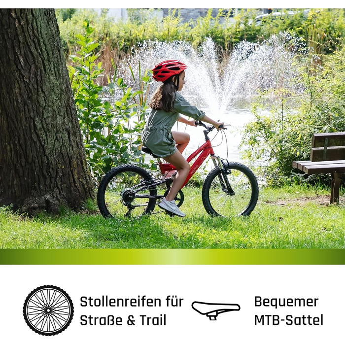 Велосипед Galano FS180 18 дюймів для дітей віком від 5 років, дитячий велосипед, гірський велосипед для хлопчиків та дівчаток, повнопідвісний велосипед для дітей, гірський велосипед унісекс, легкий, велосипед для хлопчиків та дівчаток, чорний/червоний, 28