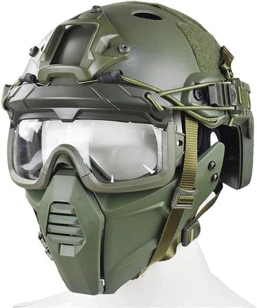 Тактичний захисний шолом для піжам, напівзахисний щиток для обличчя та розділені 3D-маскури, підходить для пейнтболу, ігор CS та інших видів активного відпочинку.