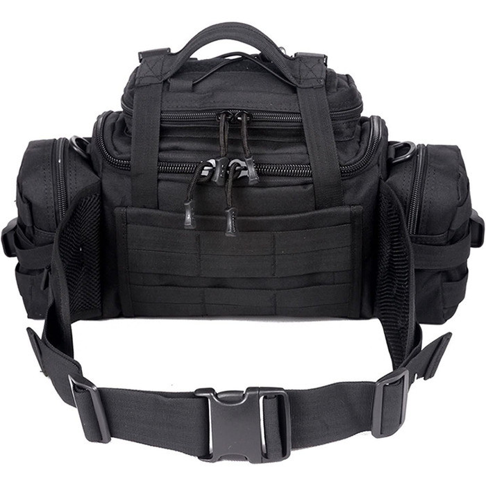 Багатофункціональна поясна сумка Bumbag Military for Sport Outdoor Running Camping Hiking Trekking Black 40*25*18cm, 3Way Belt Bag Waterproof Fanny Pack Tactical Crossbody