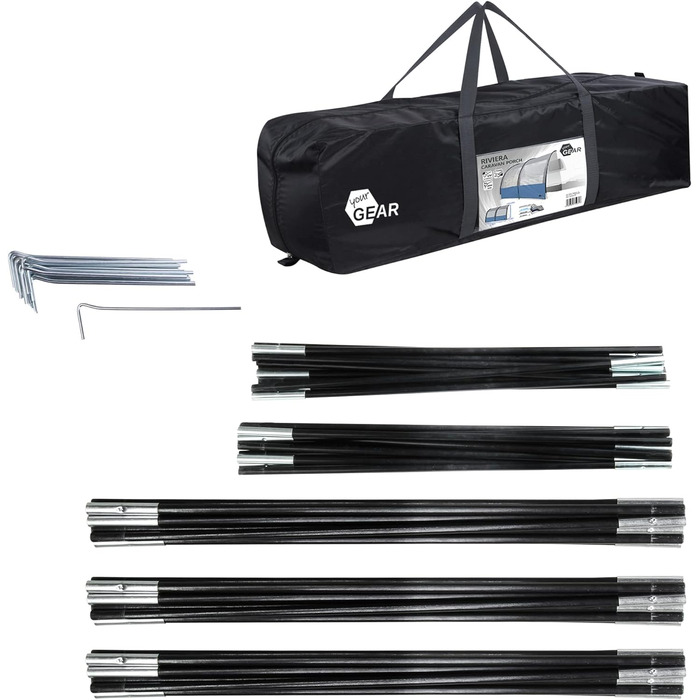 Ваш тент GEAR Riviera 350 для каравану Автобудинок Караван 3,5 х 2,6 м Навіс УФ 50 Навіс від сонця з панорамним вікном