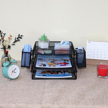 Ярусний лоток для листів, лоток для документів на робочому столі, лоток для паперу, органайзер для робочого столу, лоток для паперу, папка для документів, A4, тримач для документів для дому, офісу, школи 34,5 x 25,5 x 16,9 см, 2-