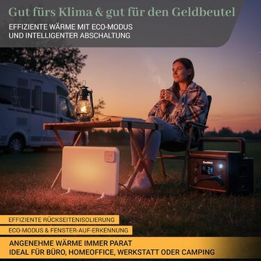 Інфрачервоний обігрівач Heidenfeld HF-TH120 Настільний обігрівач потужністю 120 Вт Радіатор - Інфрачервоний обігрівач - Електричний обігрівач - Нагрівальна панель - Інфрачервоний радіатор - Нагрівальна панель - 3-в-1 Монтаж, білий