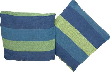 Підвісне крісло IB STYLE для саду, балкону - Зручне підвісне крісло, включаючи 2 подушки та комплект кріплення - Вантажопідйомність до 150 кг, тканинна поверхня з парусини 130x95 см, синій/зелений