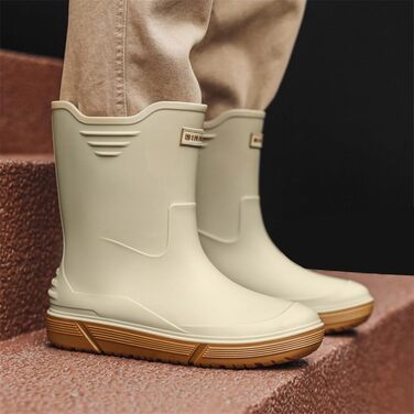 Водне взуття, гумові чоботи, гумові чоботи, чоловічі, європейський стиль, нековзні, для кухні, активного відпочинку, риболовлі, подорожей та походів, розмір 2, жовті, 39 1/3 EU