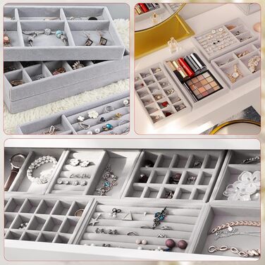 Лоток для ювелірних виробів UMILKI 6 шт. , оксамитовий лоток для ювелірних виробів для ящиків, органайзер для зберігання ювелірних