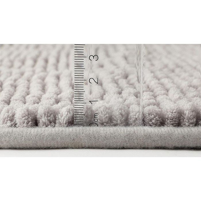 Килимок для ванної fluffy Chenille для кутових душових кабін з нековзною підкладкою (L-подібна форма Внутрішні розміри 50 x 50 см, сірий) L-подібна форма 50 x 50 см сірий
