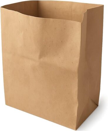 Паперові пакети для біовідходів ARLI 200 шт. 10 л, 20x16x34 см, виготовлені з переробленого паперу 70 г/м, компостовані та без пластику, коричневі та вологостійкі для органічних відходів (200 пакетів) (200 упаковок)