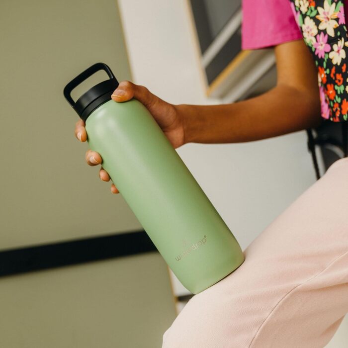 Термос Waterdrop універсального призначення 1 л, ізольована пляшка з нержавіючої сталі, зберігає напої холодними 24 години - гарячими 6/12 годин, герметична та ударостійка, матово-чорний колір, 1000 мл