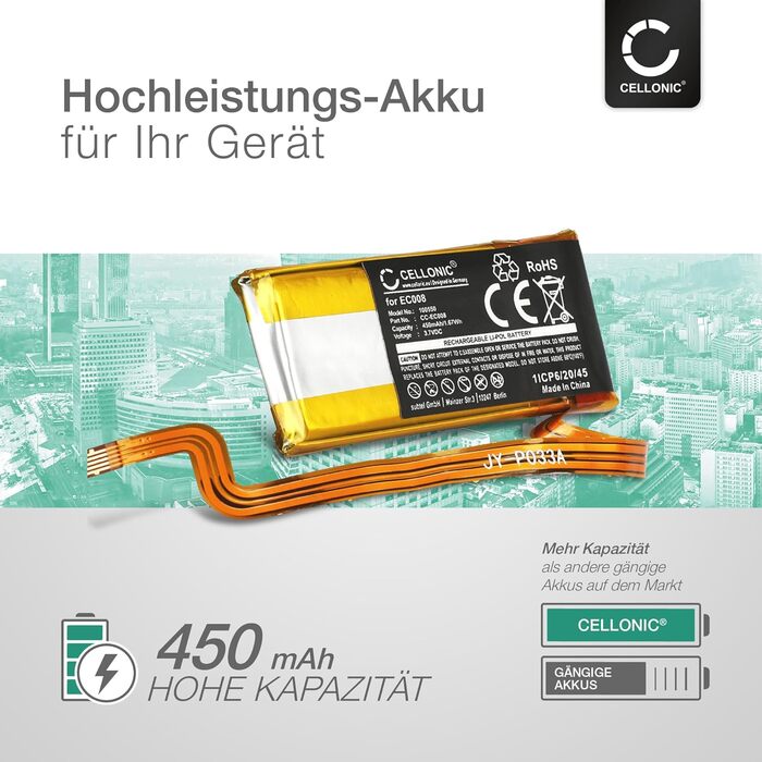 Батарейка для MP3-плеєра, сумісна з Apple iPod 7-го покоління (Classic, кінець 2009 р.) - A1238-16 (3,7 В, 450 мАг) Набір інструментів