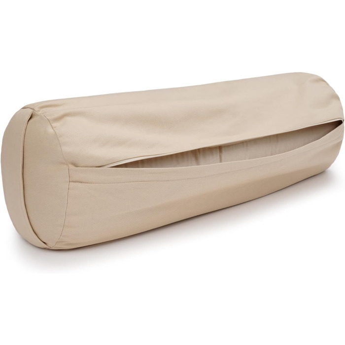 Йогабокс Йогаболстер, регіонального виробництва, для Інь-йоги, Ø22 см, йога-рол з гречаною лушпинням, чохол, що прається, зі 100 бавовни, йога-рол для відновлювальної йоги, пісок