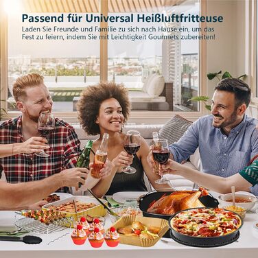 Набір аксесуарів для фритюрниці з 11 предметів, аксесуари для квадратної фритюрниці без бісфенолу А XXL сумісні з Philips Airfryer XXL 7.2 л, 8.3 л, COSORI 5.5 л, Tefal 6.5 л, Cecotec 6L Air Fryer