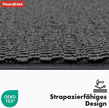Килимок Floordirekt преміум-класу для вхідної зони, 120x180 см, антрацит, брудозбірний килимок для використання всередині та зовні приміщень, нековзний та миється, килимок для очищення для коридору, килим для вхідних дверей, Sky Novo 120 x 180 см, антраци