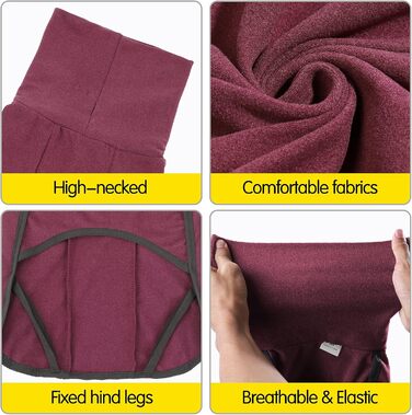 Теплий светр для собак Heywean, еластичний флісовий жилет, пуловер для маленьких та середніх собак, зимовий одяг для використання в приміщенні та на вулиці, XL (упаковка з 1), бордовий