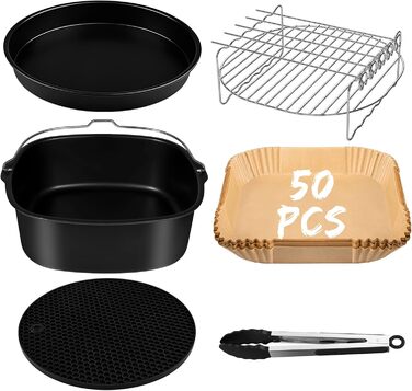 Аксесуари для фритюрниці XXL Аксесуари для фритюрниці XL 5.5 л квадратні, гарячі аерофритюрниці з папером для випічки Підходить для фритюрниці COSORI Philips Innsky KLAMER 5.5 л 6.2 л