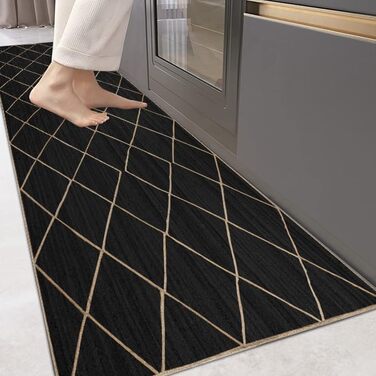 Килимок CASAVANI Kilim, 22,9 x 30,5 см, чорно-бежевий, тканий джутовий килим, для приміщень і вулиць, плоске плетіння, зони з висо