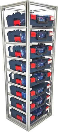 Дуже стабільна полиця Generic FixRack 8F Professional для систем інструментальних кейсів L-BOXX та Sortimo для системних кейсів 8 шт. розміром 136 (готова до використання)