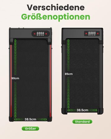 Бігова доріжка HomeFitnessCode Incline для домашнього використання - килимок для ходьби, електричний біговий пояс 1-8 км/год, чорний - 85 см