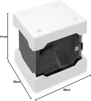 Мережева шафа DIGITUS 10 дюймів - 6U - Настінне кріплення - ВxШxГ 330x312x300 мм - Вантажопідйомність 30 кг - Корисна глибина 240 мм - Серія SOHO - Чорний 6U