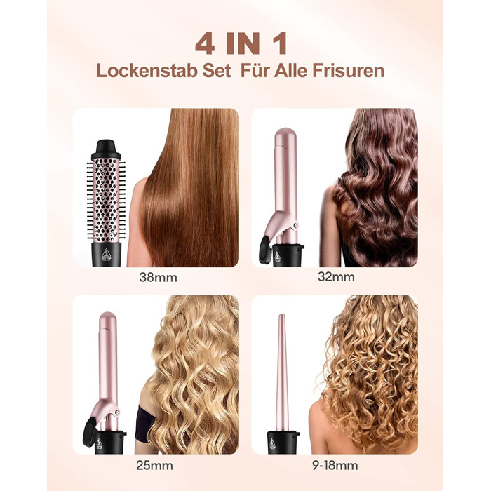 Набір плойок 4 в 1 Багатофункціональна змінна плойка з керамічним покриттям Плойка для завивки волосся Набір плойок з різними наса
