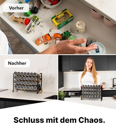 Підставка для спецій Deco haus, настінна та настінна З 28 БАНКАМИ ТА ЕТИКЕТКАМИ ДЛЯ СПЕЦІЙ - Органайзер для спецій - Настінна підставка для спецій - Органайзер для підставок для спецій - Підвісна підставка для спецій - Підставки для спецій з кришкою з нер