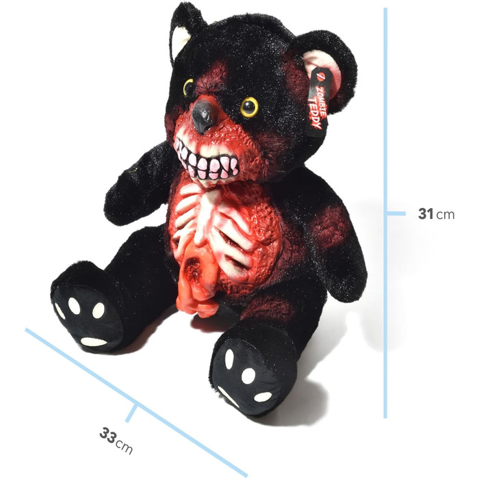 М'яка іграшка Zombie Teddy XXL, 30 см, чорний