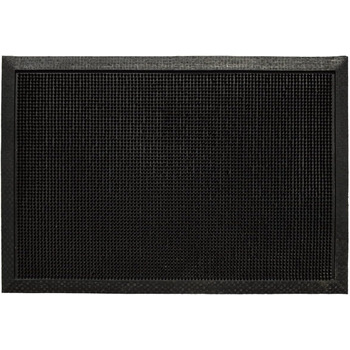 Гумовий килимок для дверей зі скошеним краєм Килимок для дверей для приміщень та вулиці, Чорний гумовий килимок для бруду з шипами, Нековзний, Всепогодний килимок для дверей, Плоский килимок для дверей (60 x 100 см)