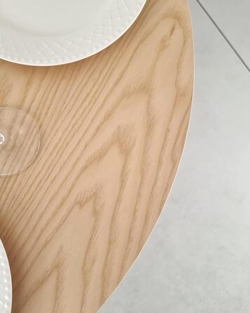 Круглий обідній стіл з дерева 80 см Ясен 80x80