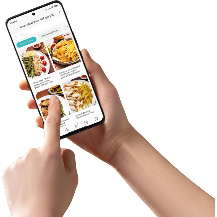 Аерофритюрниця Xiaomi Dual Zone 10л (3,5л 6,5л), 230C, функція SYNC, 9 режимів, 2700Вт, сенсорне керування, чорна