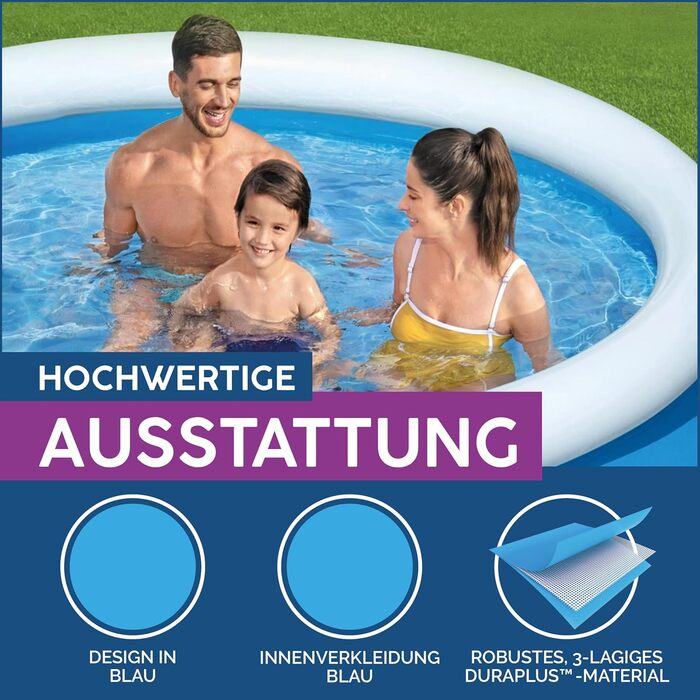 Набір для наземного басейну Bestway Fast Set з фільтруючим насосом Ø 244 x 61 см, синій, круглий