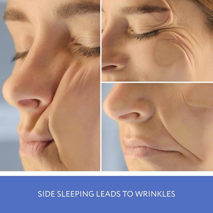 Подушка Sleep&Glow Omnia проти зморшок - подушка проти старіння та зморшок під час сну - розроблена ортопедами - регульована по висоті - для сну на спині та на боці