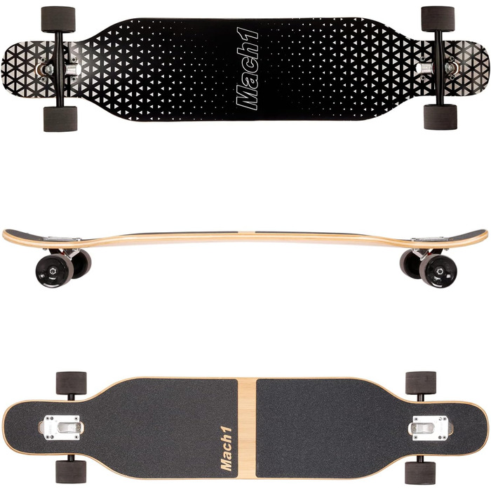 Лонгборд FunTomia Mach1 Bamboo керамічні підшипники Si3N4 drop-through camber cruiser T-Tool у комплекті бамбук + fiberglass 3-флекс повний компліт трикутник для карвінгу фрірайду оригінал Німеччина 2025