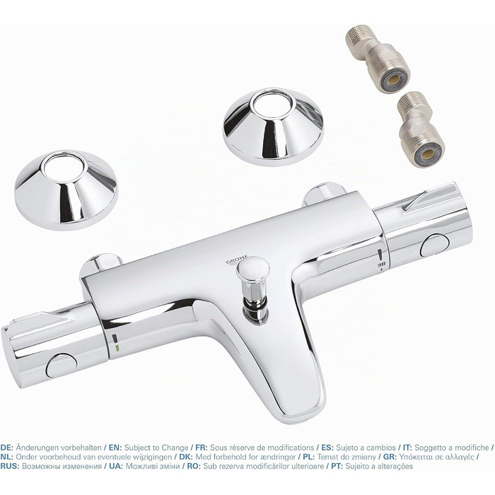 Змішувач для ванни Grohe Bau Cosmic 800 THM (вбудована частина), 1/2 F, сріблястий, з підключеннями, 34569000