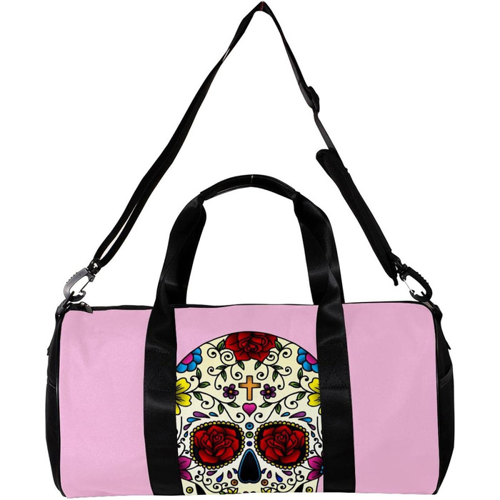 Спортивна сумка, маленька дорожня сумка, сумка для шопінгу та йоги з квітковим та череповим принтом, сумка для фітнесу на відкритому повітрі, ручна поклажа