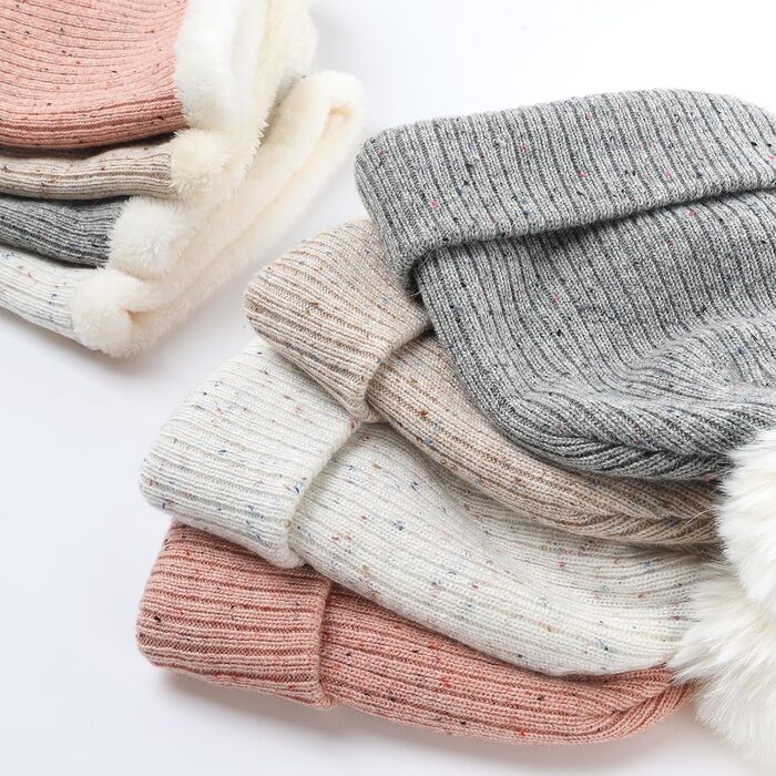 Дитячий зимовий комплект OZERO (6-12 років) - в&39язана шапка, шарф-петля, терморукавички з флісовою підкладкою, нековзні рукавички, теплий комплект із 3 предметів для хлопчиків та дівчаток, для ігор на вулиці та дитячого садка, бежевий