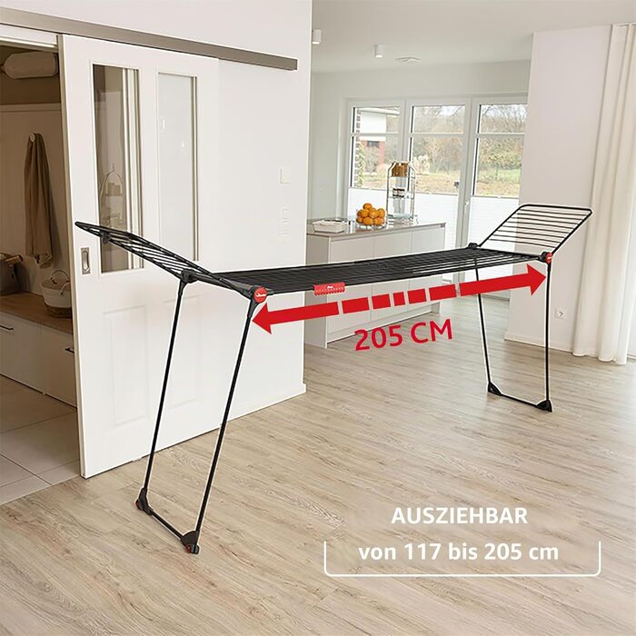 Сушарка для білизни Vileda Infinity Flex Ultimate Black Edition, складана, матово-чорна