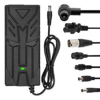 Зарядний пристрій для електросамоката 54,6В 2А для Xiaomi 4 Ultra/4 Pro 2nd Gen/5, 5 Pro, універсальний зарядний пристрій для літієвих батарей 48В з 7 роз'ємами, кабель зарядки для ховерборда, дрифтборда та електровелосипеда