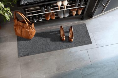 Килимок Salonloewe 030x100 см антрацитовий, для внутрішнього/зовнішнього використання, брудозбірний килимок, килимок, що не пропускає повітря
