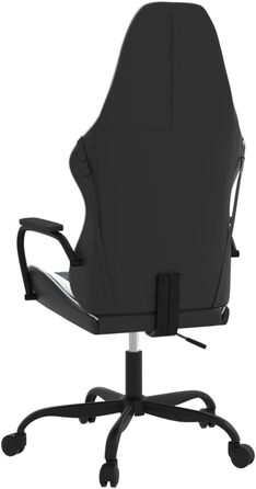 Ігрове крісло, офісне крісло, масажне крісло, чорно-біле, штучна шкіра